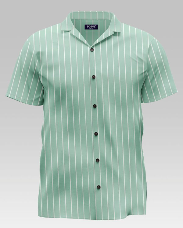Iconic Teal Green Stripe Cotton Shirt