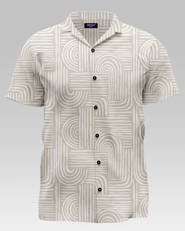Curvy Lines Printe Cotton Shirt